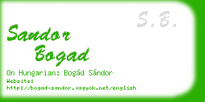 sandor bogad business card
